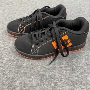DC Gaveler Boys' Casual Low Top Skate Shoes Low Top Size 3 Orange Black